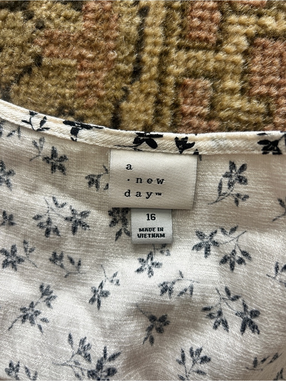 a new day Cream Floral Button-Front Midi Dress - Picture 3 of 3